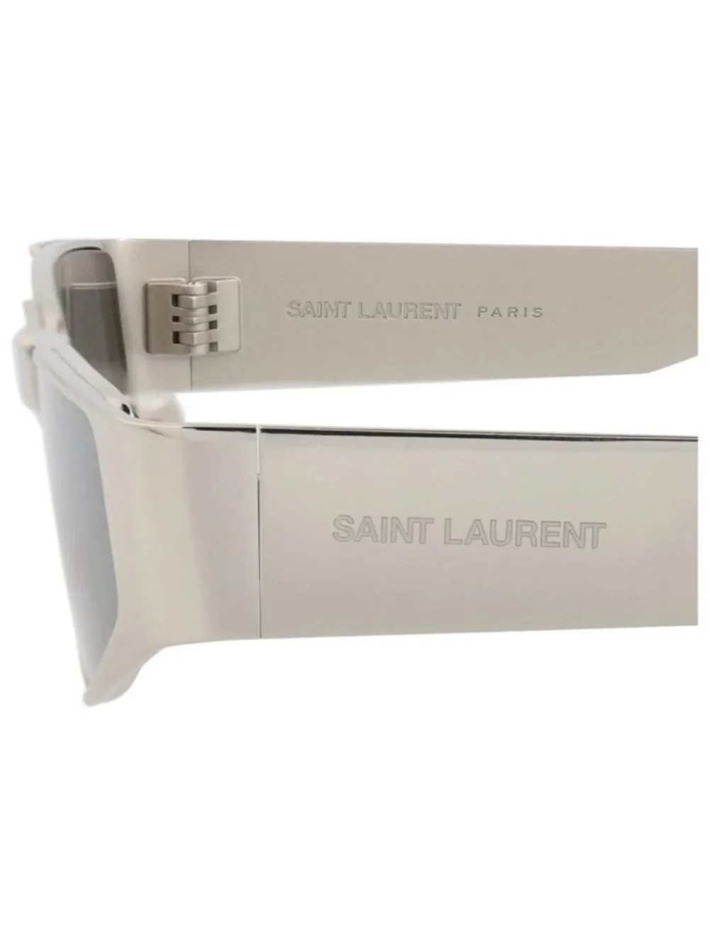 New Saint Laurent Women's Sunglasses Cat Eye Metal Frame Unisex Silver Silver